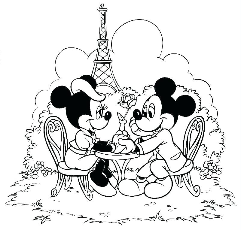 802x766 Mickey Minnie Mouse Christmas Coloring Pages