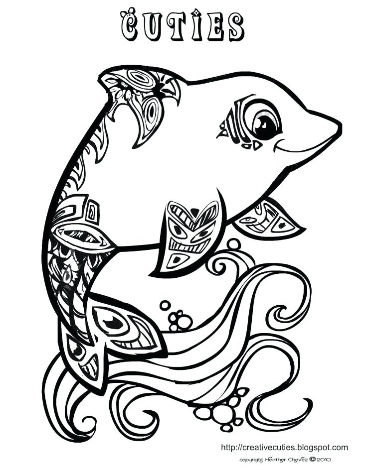 736x952 Creative Cuties Coloring Books And Stamps Baby Dolphin Coloring