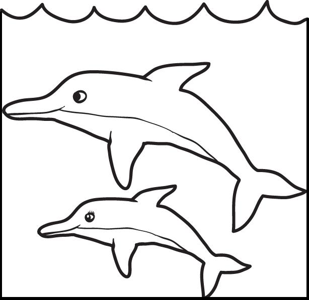 614x598 Free, Printable Mom And Baby Dolphin Coloring Page For Kids Supplyme