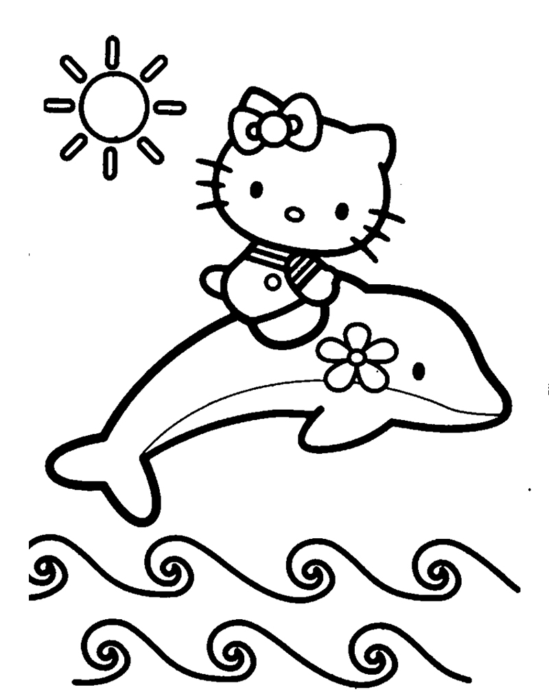 800x1011 Inspiring Idea Dolphin Coloring Pages And Hello Kitty Coloringstar