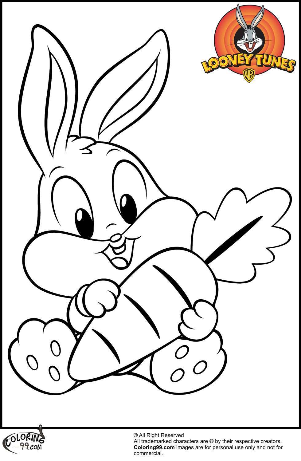 980x1500 Cute Easter Bunny Coloring Pages Printable New Baby Bugs Bunny
