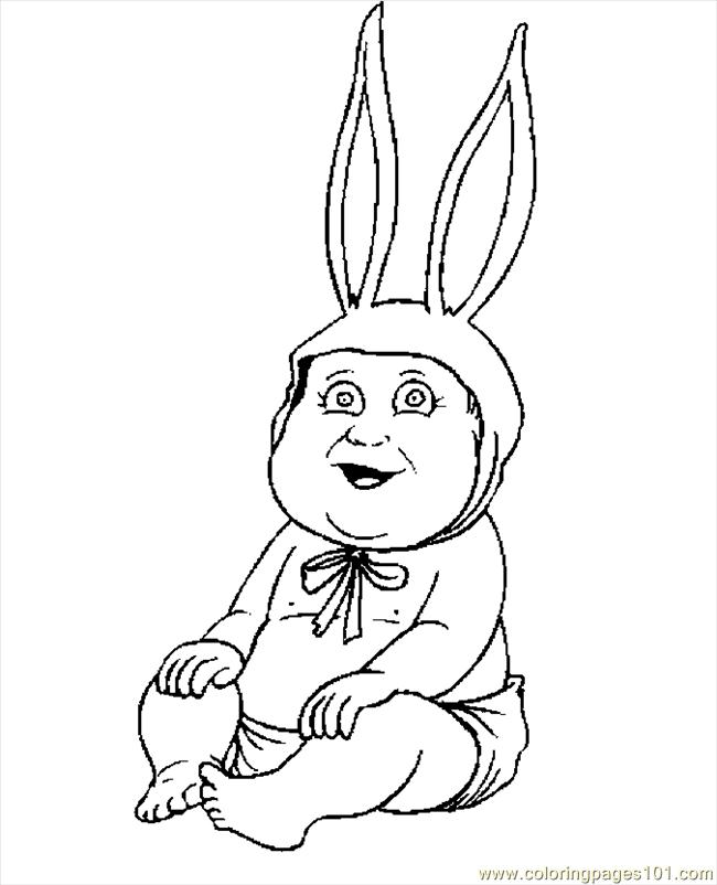 650x802 Baby Easter Bunny Coloring Page