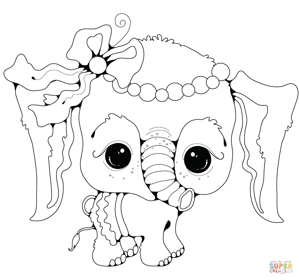 1000x936 Baby Elephant Girl Coloring Page Free Printable Pages