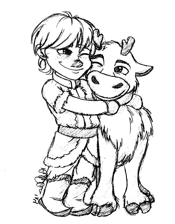 600x767 Frozen Coloring Pages Baby Sven