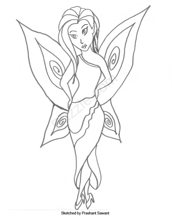 600x763 Fairy Coloring Pages To Bring Out The Hidden Artist In Your Child