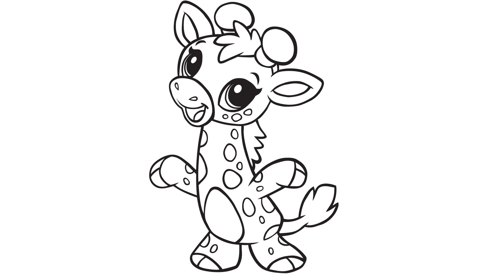 1920x1080 Baby Giraffe Coloring Pages