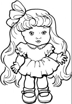 244x350 Baby Girl With Long Hair Coloring Page Coloring