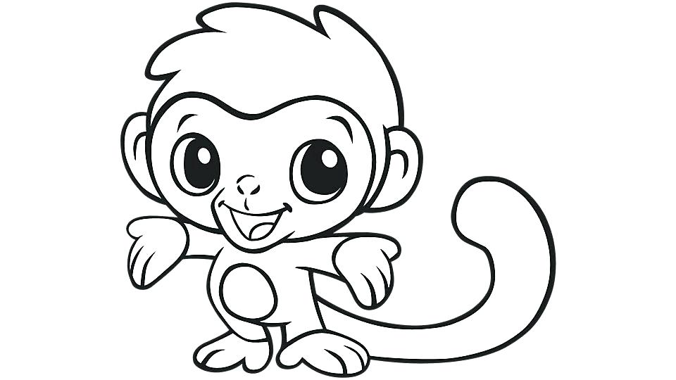 960x540 Baby Girl Monkey Coloring Pages Of Monkeys Free Cute Many
