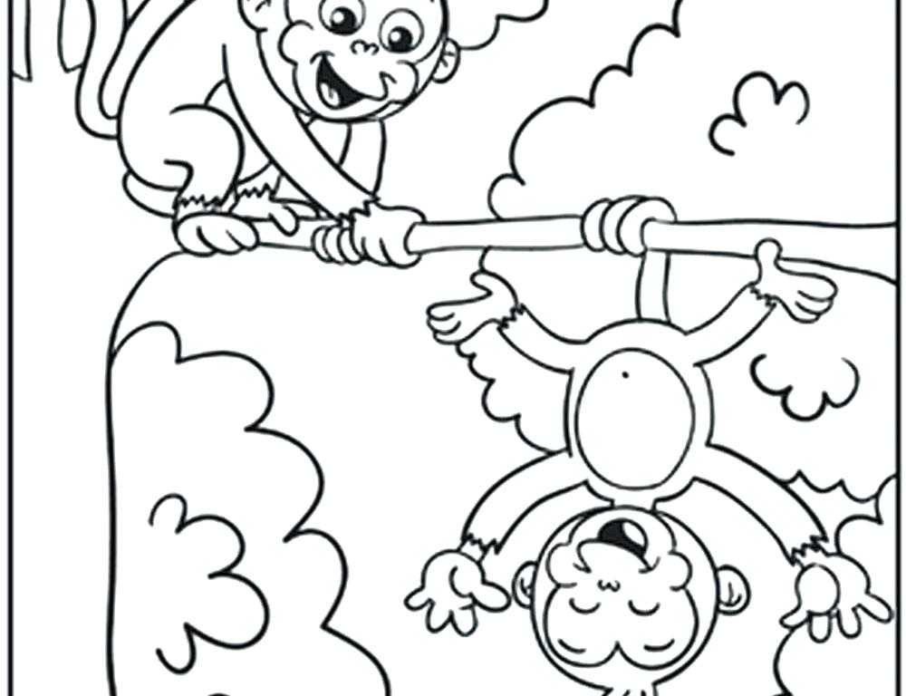 1000x768 Baby Monkey Coloring Pages Monkey Color Pages Dancing Monkey
