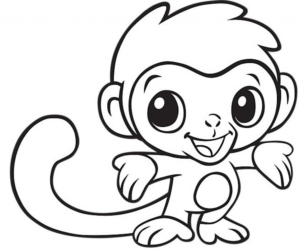 1024x845 Perfect Coloring Pages Of Cute Baby Monkeys Free Pictures To Color