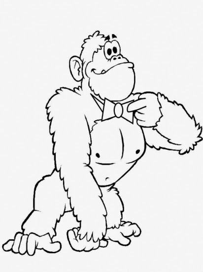 412x550 Kids Page Printable Baby Gorilla Coloring Page, Baby Gorilla