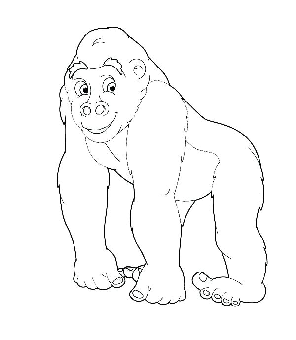 600x690 Smiley Frowny Face Coloring Page Gorilla Coloring Pages Gorilla