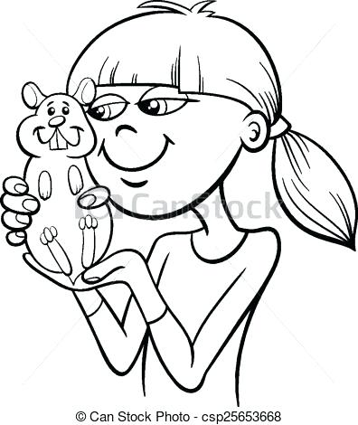 396x470 Hamster Coloring Sheet Girl With Hamster Coloring Page Cute Baby