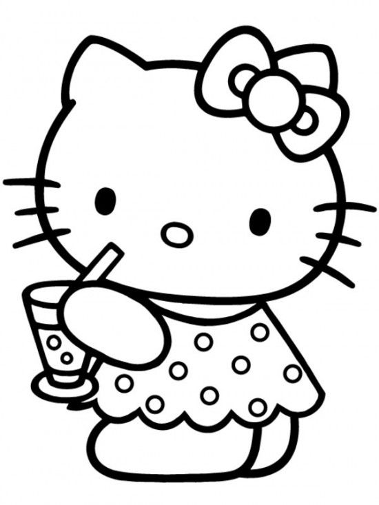550x733 Free Printable Baby Hello Kitty Coloring Pages For Kids Picture
