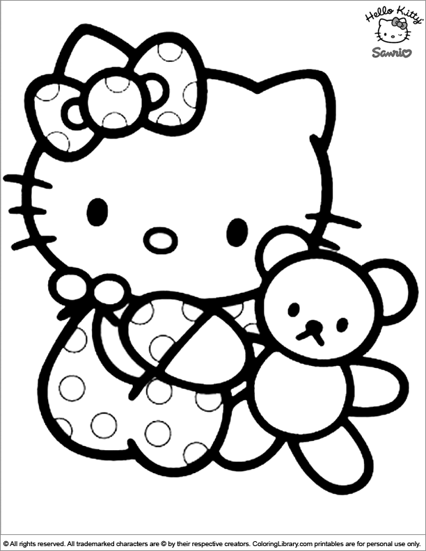 612x792 Hello Kitty Coloring Picture
