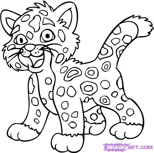 599x597 How To Draw Baby Jaguar From Go Diego, Step