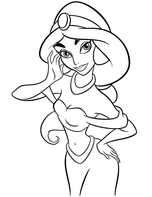 600x776 Princess Jasmine Coloring Pictures Jasmine Coloring Pages Jasmine