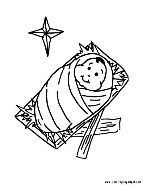 Baby Jesus Coloring Page at GetDrawings | Free download