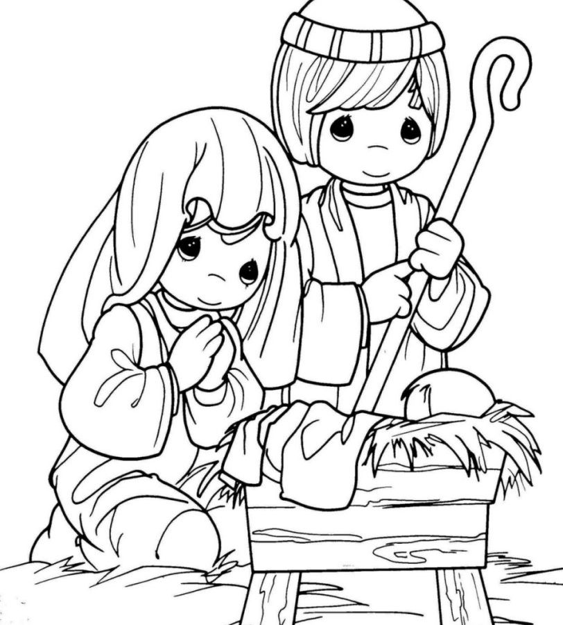 812x900 Nativity Colouring Pages To Print Free Coloring Scene Preschoolers