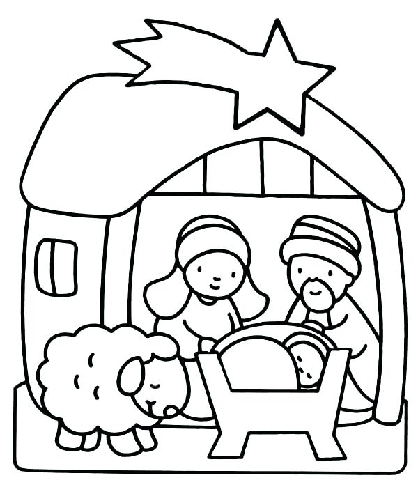 600x699 Baby Jesus Coloring Pictures Charming Baby Coloring Page On Free