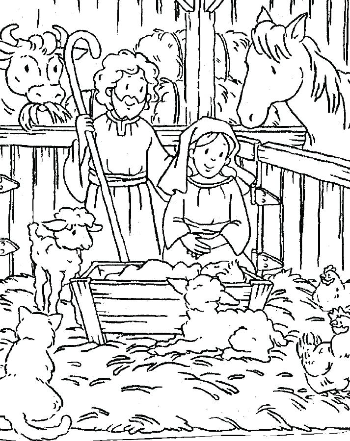 713x900 Baby Jesus Manger Coloring Page