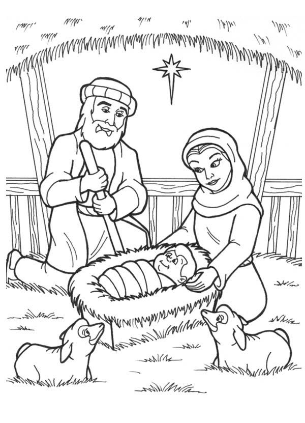 600x831 Coloring Pages Nativity Baby Jesus Manger Coloring Pages Nativity