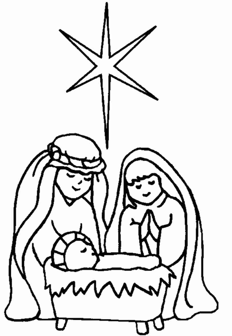 812x1178 Improved Manger Coloring Page Jesus Drawing