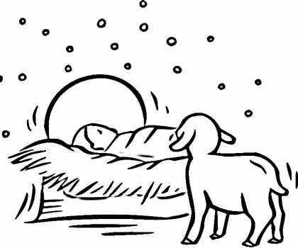 420x350 Baby Jesus In A Manger Colouring Pages, Baby Jesus Manger Coloring