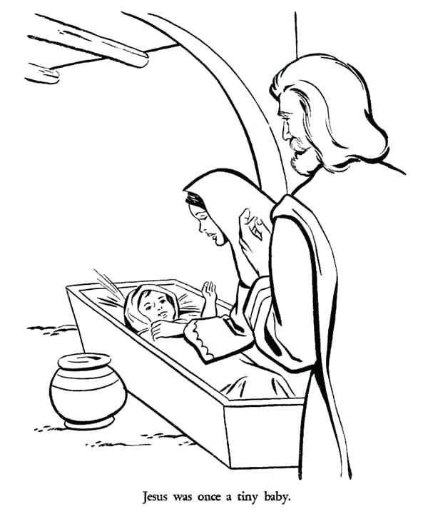 600x734 Baby Jesus Manger Color Pages And Bible Story Coloring
