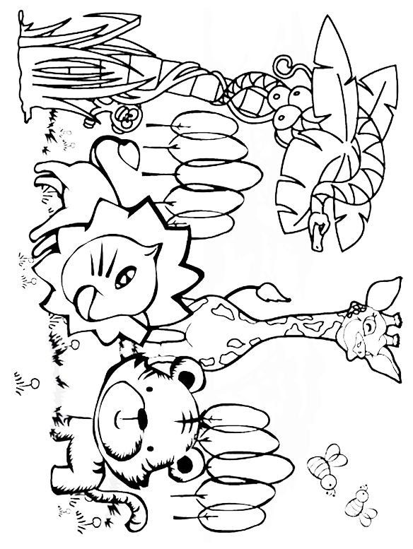 584x777 Free Coloring Pages Baby Jungle Animals Jungle Animal Coloring