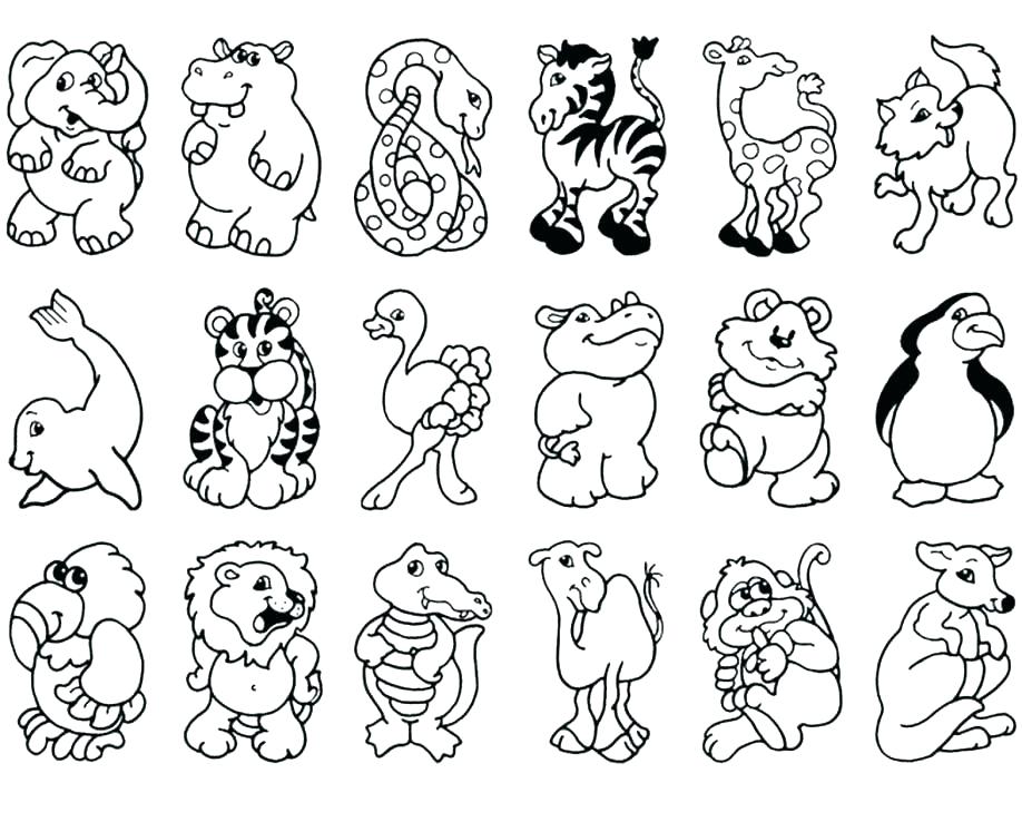 918x738 Jungle Animals Coloring Pages Cartoon Jungle Animals Coloring