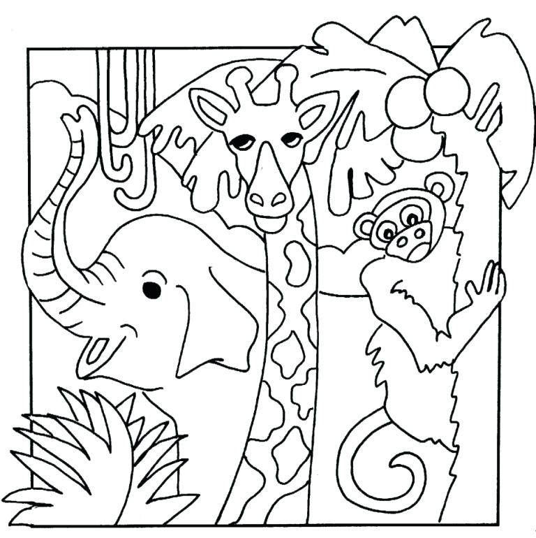 768x770 Baby Jungle Animals Coloring Pages Birthday Coloring Pages