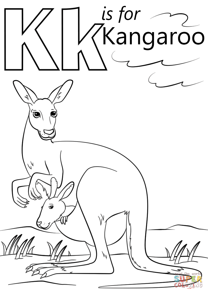 849x1200 Kangaroo Coloring Pages With Joey Animals Free Printable Preschool