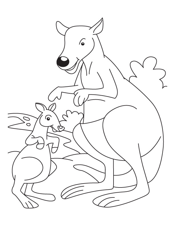 612x792 Baby Kangaroo Coloring Pages With Mom