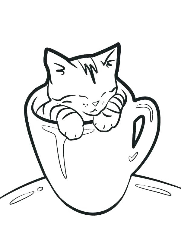 600x776 Baby Kitty Coloring Pages Cute Ba Cats Coloring Pages Cat In A Mug