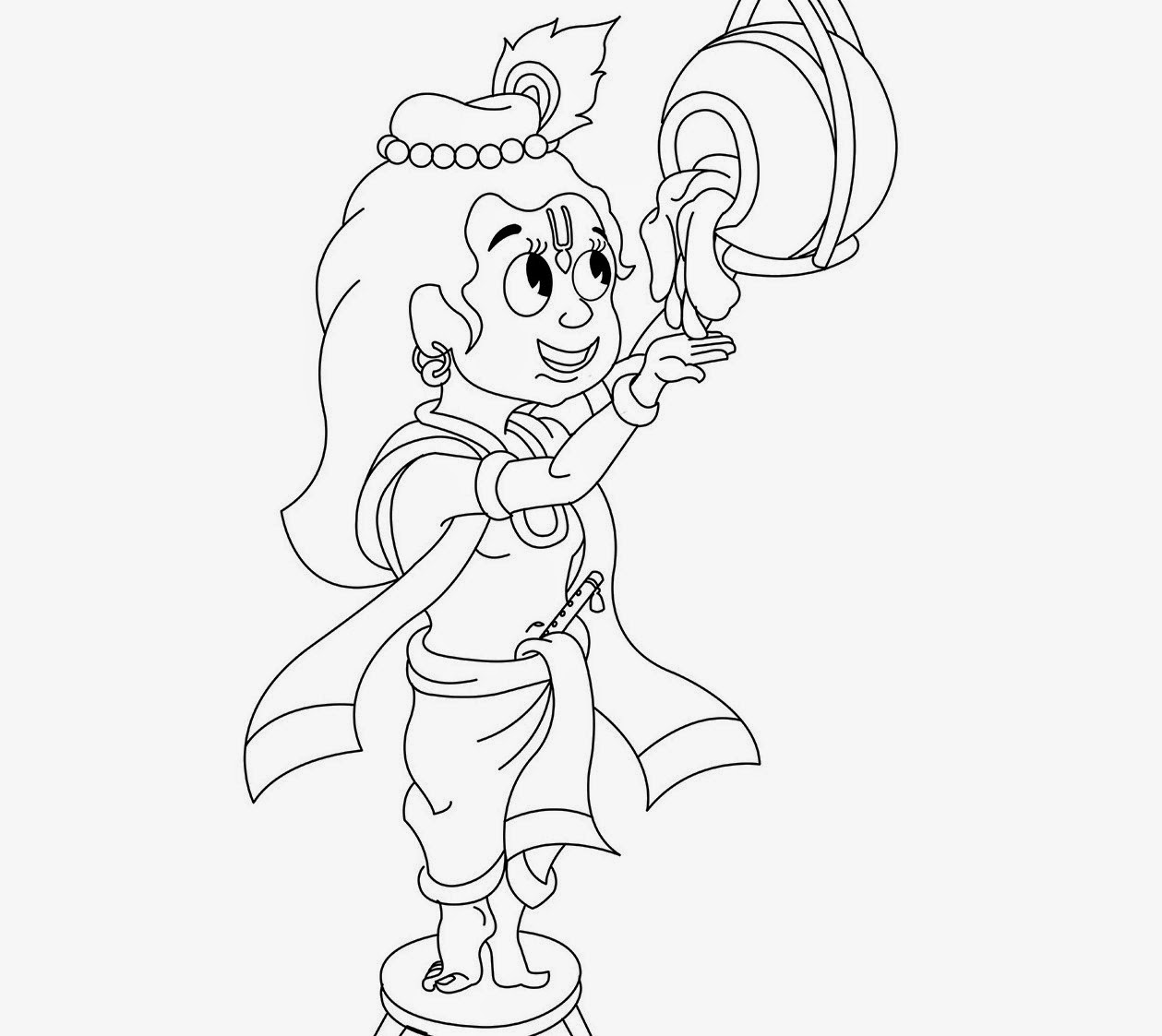 1259x1123 Little Krishna For Kid Coloring Drawing Free Wallpaper Anggela