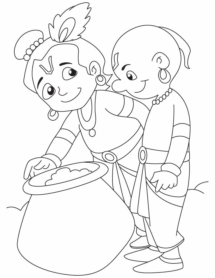 738x954 Lord Krishna Coloring Pages