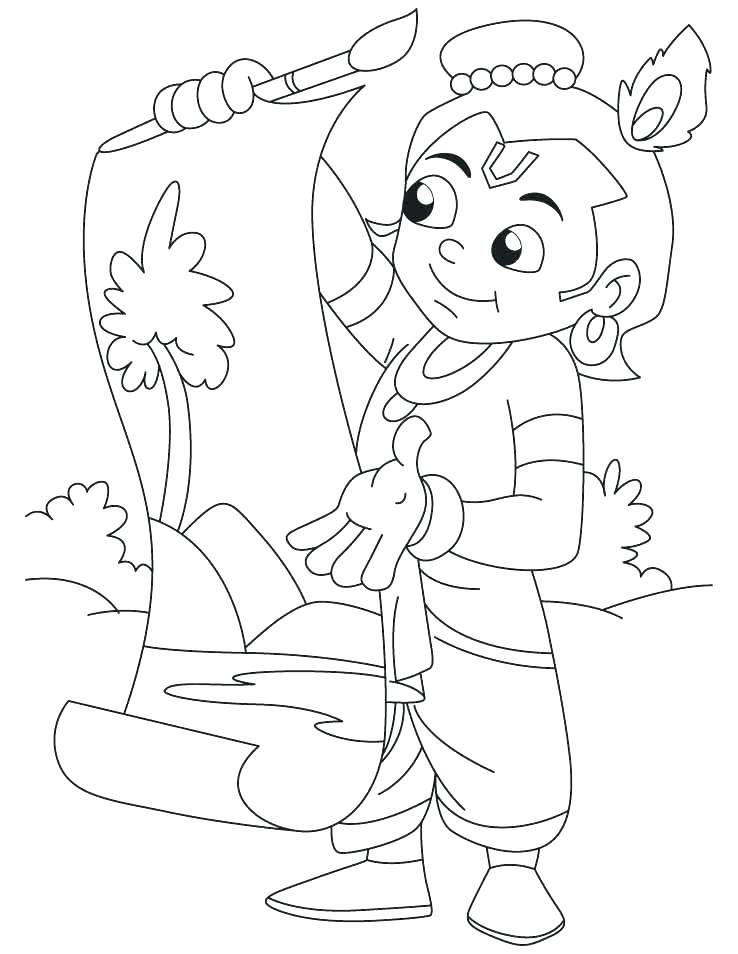 738x954 Little Krishna Coloring Pages