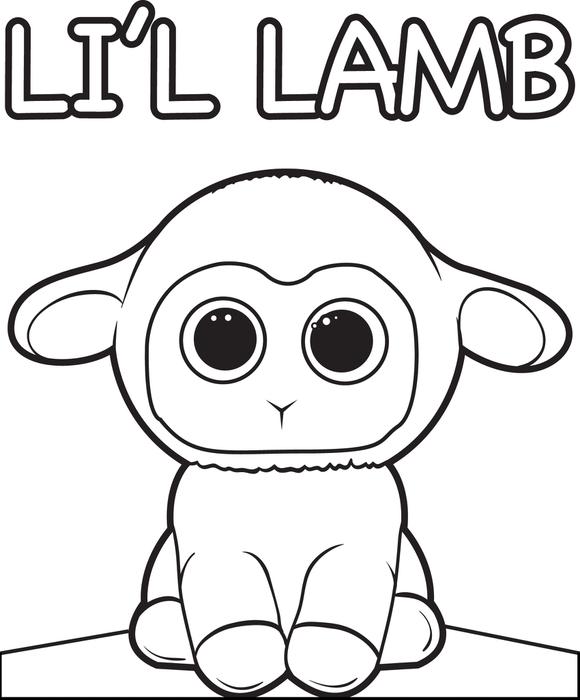 580x700 Free Printable Cartoon Lamb Coloring Page For Kids Intended