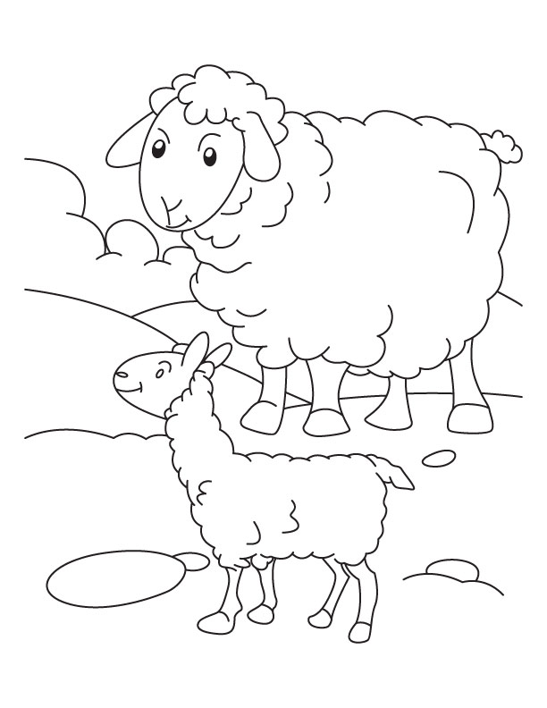 612x792 Baby Sheep And Mom Coloring Pages