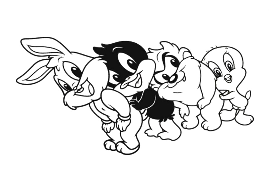 924x643 Cute Baby Looney Tunes Coloring Page