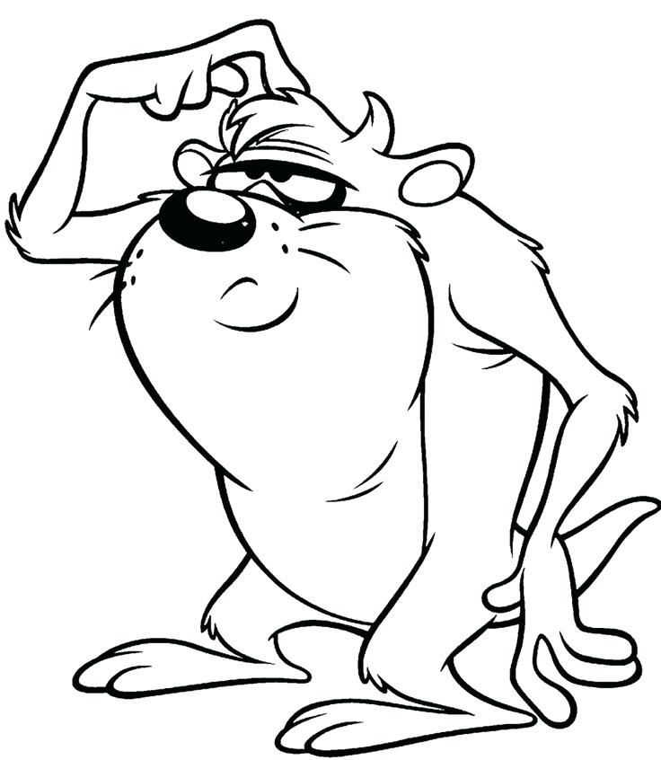 736x846 Wonderful Taz Coloring Pages Tunes Coloring Page Baby Looney Tunes