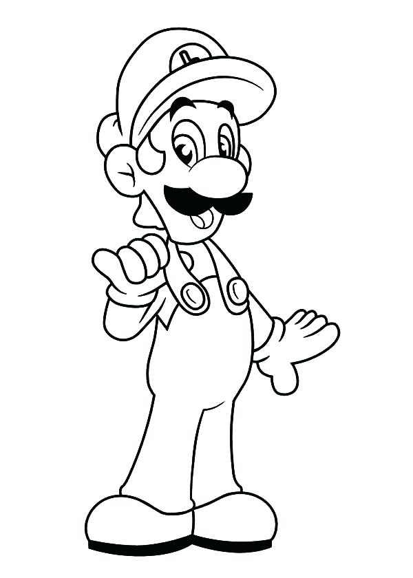 600x840 Luigi Coloring Pages Wearing Workshop Clothes Coloring Pages Baby
