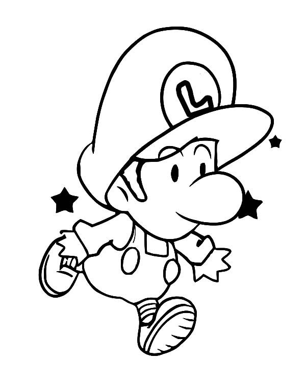 600x750 Baby Luigi Learn To Jump Coloring Pages Tima