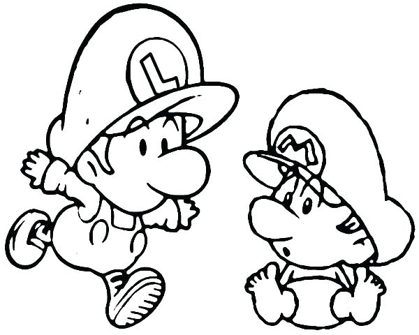 600x480 Coloring Pages Of Baby Mario And Luigi Ba Mario And Luigi Coloring