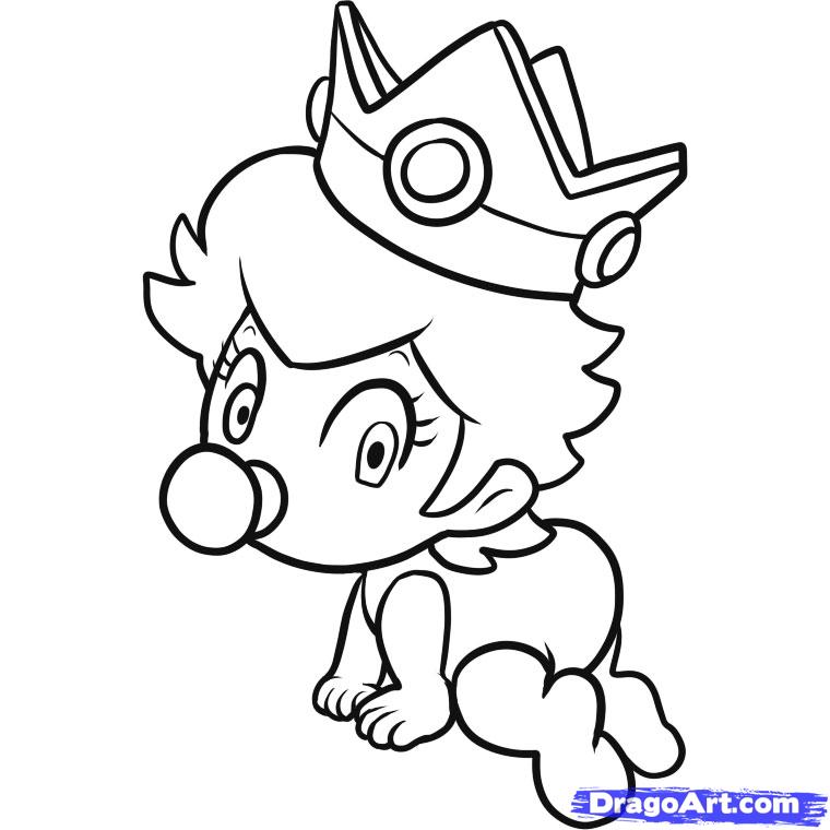 760x760 Daisy Mario Coloring Pages