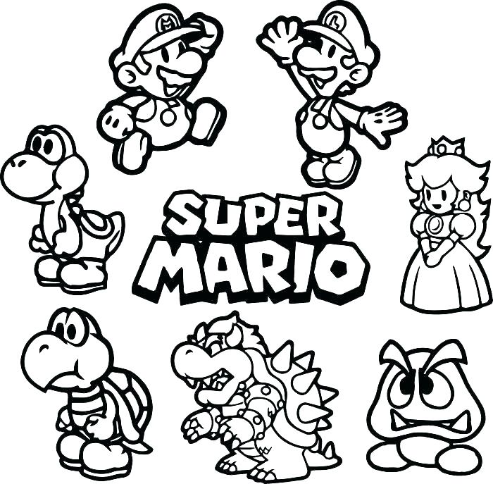 700x687 Mario Coloring Picture