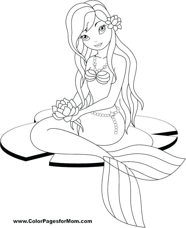 640x784 Cute Mermaid Coloring Pages Princess Hello Kitty Coloring Pages