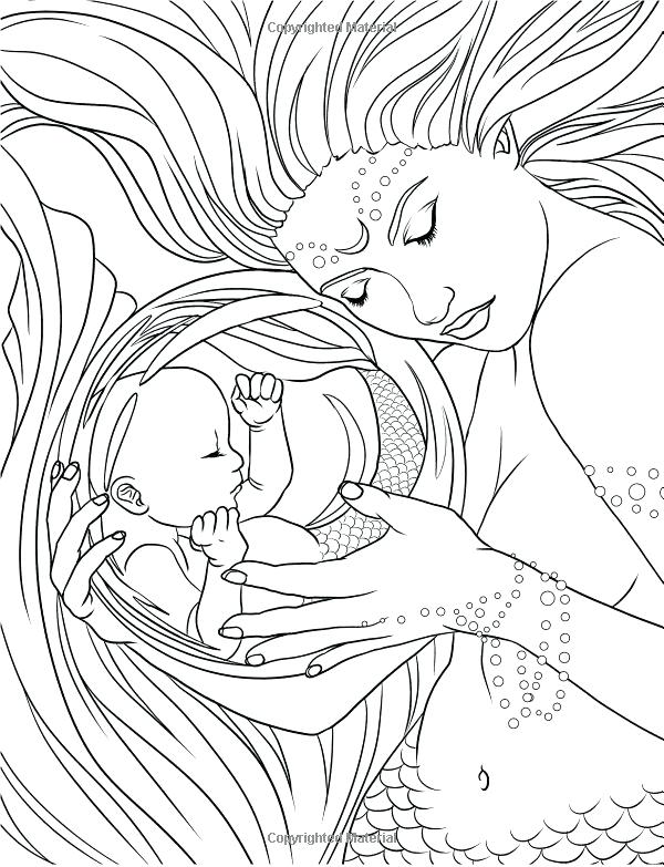 600x783 Baby Mermaid Coloring Pages