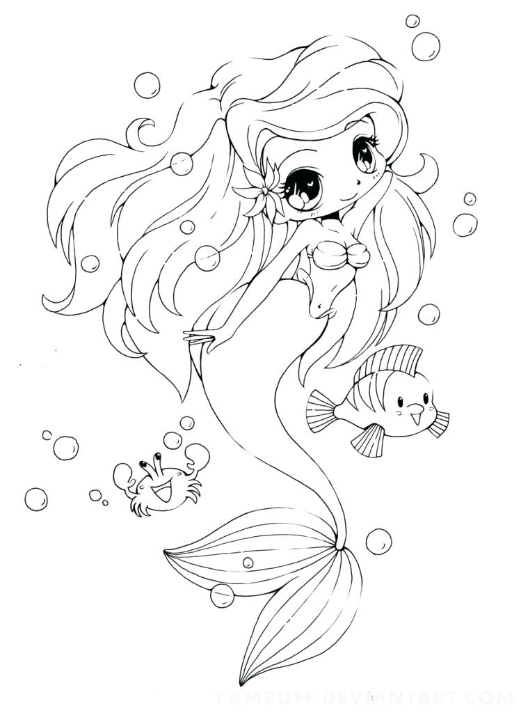 749x1024 Cute Mermaid Coloring Pages